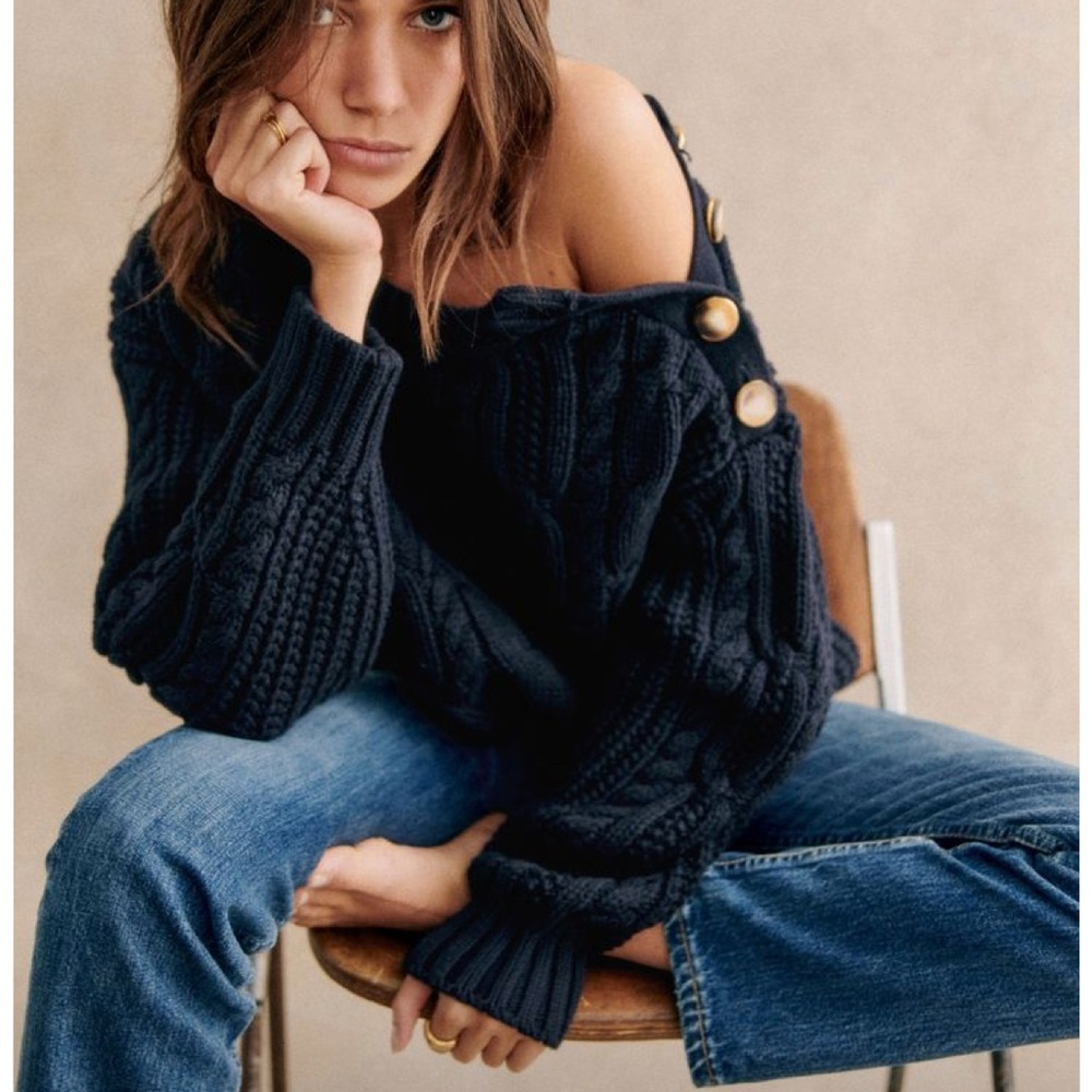 Sezane Jim Sweater - Navy Blue - Size XS - NWOT